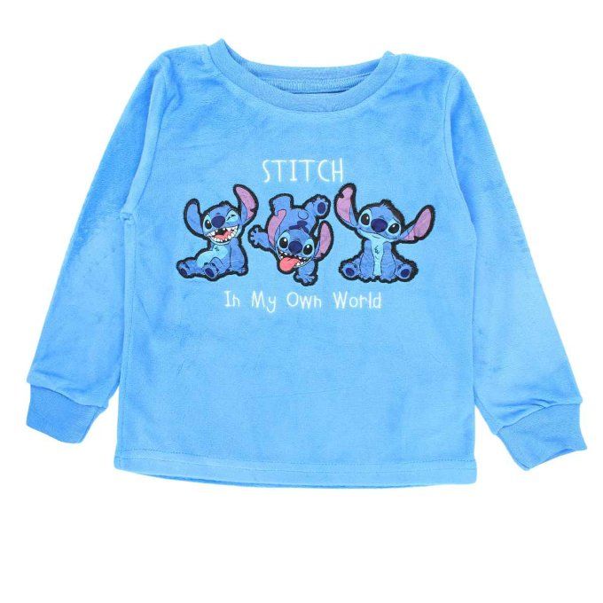  pyjama velours lilo et stitch bleu