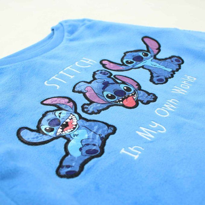  pyjama velours lilo et stitch bleu